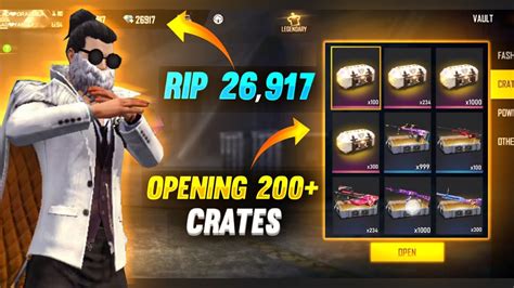 500 GUN CRATES OPEN PERMANENT SKIN TIPS AND TRICKS FREE FIRE CRATES