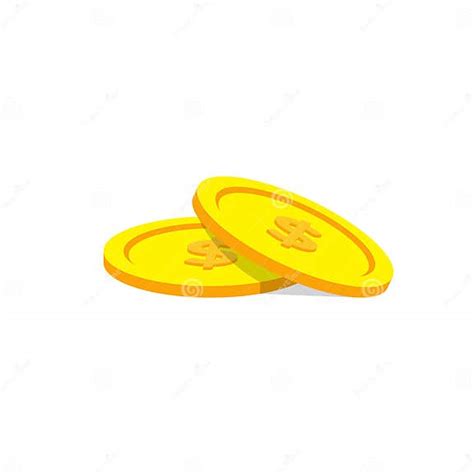 Two Gold Coins With Flat Design Perfect For Logo Icon Template Etc