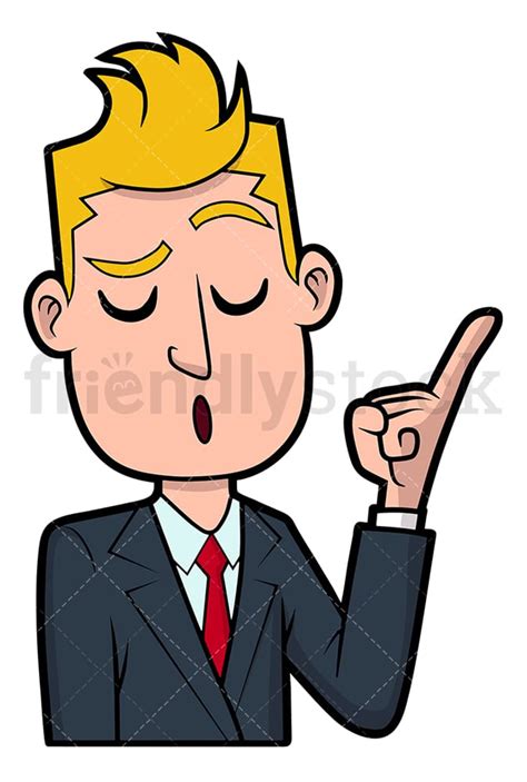 Businessman Saying Something Important Vector Cartoon Clipart