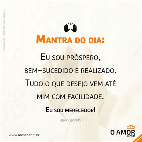 Mantra do dia Eu sou próspero bem sucedido e realizado Eu sou