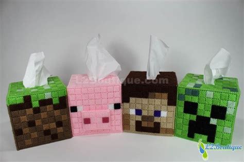 Minecraft Block Tissue Box Cover Plastic Canvas Tissue Boxes Plastic