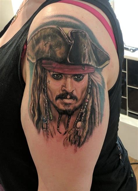 Realistic Johnny Depp Captain Jack Sparrow Tattoo Start Of My