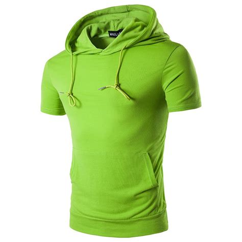 Casual Trendy Men S Hooded T Shirt Men S Summer Solid Color Cotton Men S Short Sleeved T Shirt