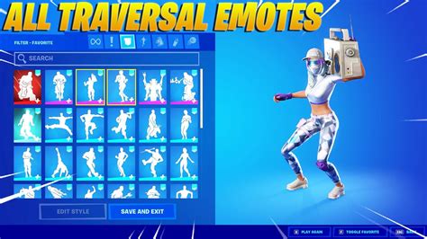 Fortnite All Traversal Emotes Dances Chapter 2 Season 5 YouTube