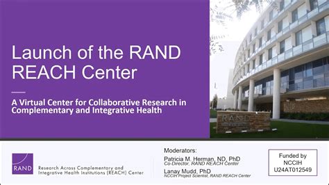 Launch Of The Rand Research Across Complementary And Integrative Health