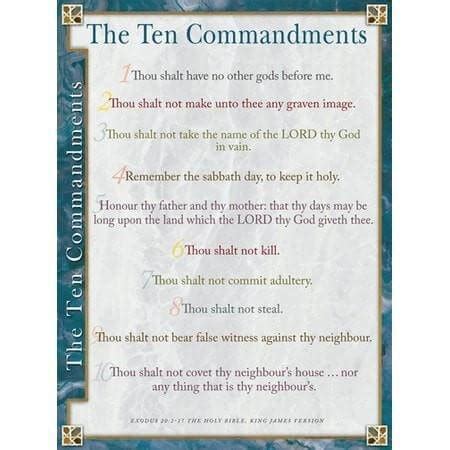 Chart: The Ten Commandments KJV Laminated - Gospel Folio Press