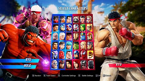 Evil Ryu Vs Red Hulk Vs Ryu Green Hulk Very Hard Marvel Vs Capcom