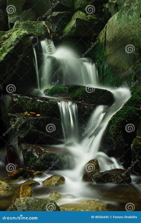 Peaceful waterfall stock image. Image of green, cascade - 8056445