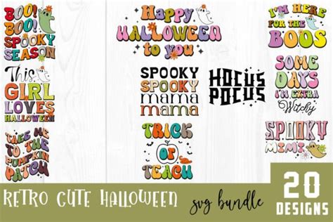 Retro Cute Halloween Svg Bundle Vol Graphic By Svg Box Creative Fabrica