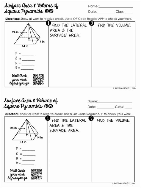 50 Volume Of Pyramids Worksheet