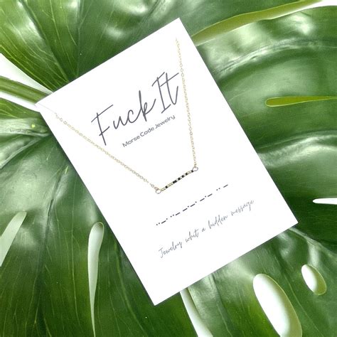 Fuck It Morse Code Necklace Metal Health Jewelry Custom Etsy