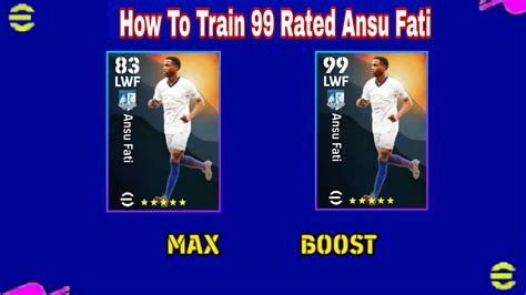 How To Train 99 Rated Ansu Fati In Efootball 2024 Mobile Max And