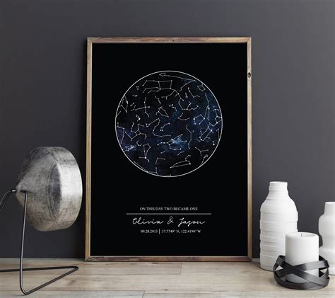 Custom Star Map Printable Featuring Constellations This Custom