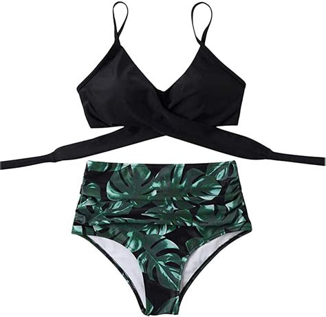 Sexy Bikini Set F R Damen Einfarbig Blumen Und Leopardenmuster Push