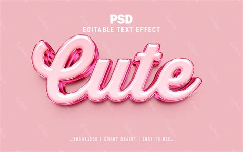 Lindo Beb Rosa Brillante Efecto De Texto D Archivo Psd Photoshop