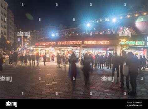 Istanbul Turkey December 11 2022 Kebab Fast Foods At Taksim Square