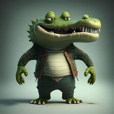 Premium Photo | Jaws of fury - a fighting crocodile character in action 