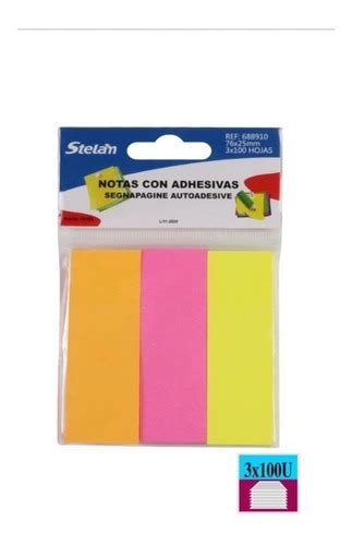 Pack 5 Notas Adhesivas Post It Colores Flourescentes Cuotas Sin Interés