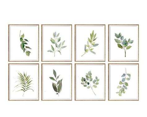 Botanical Prints Set Of 6 Etsy Botanical Print Set Wall Art Living