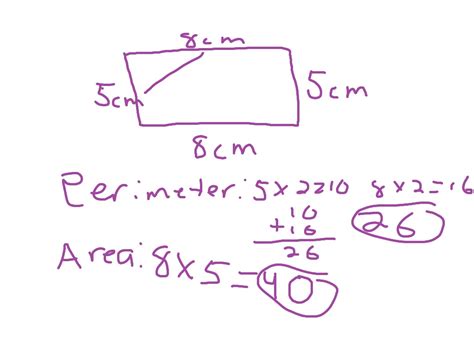 Area Perimeter Rectangle Math Showme