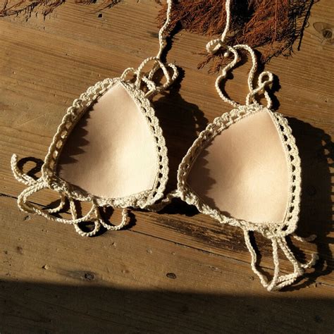 Handmade Crochet Bikini Set Sexy Swimwear Coachella Boho Womens Swimsuit Suit Ebay