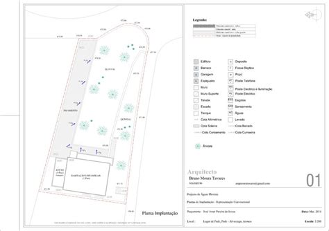 Planta de Implantação Planta de cobertura Arquitectos Soleira