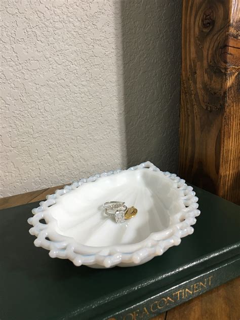 Westmoreland Milk Glass Tray Shell Shaped Etsy