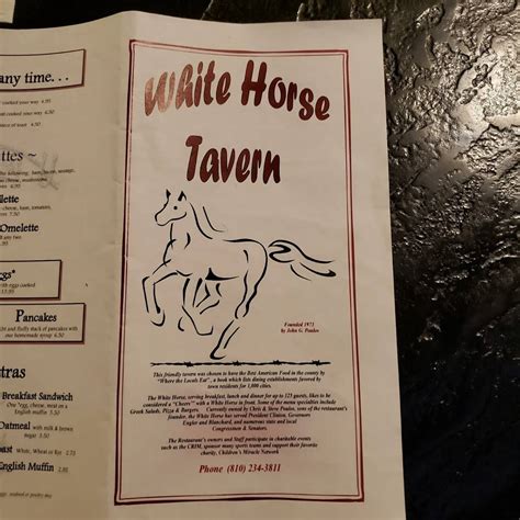 Menu at White Horse Tavern pub & bar, Flint