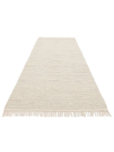 Melange - Beige, Runner 80 x 250 cm Wool Rug - Rugvista