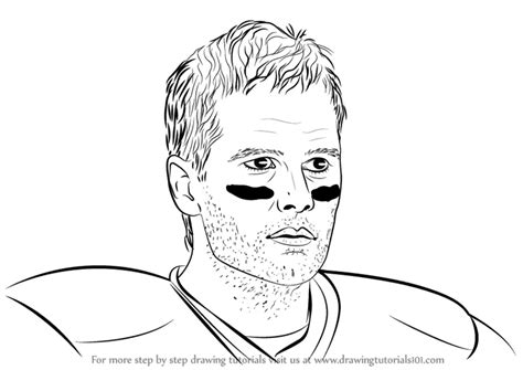 Learn How to Draw Tom Brady (Footballers) Step by Step : Drawing Tutorials