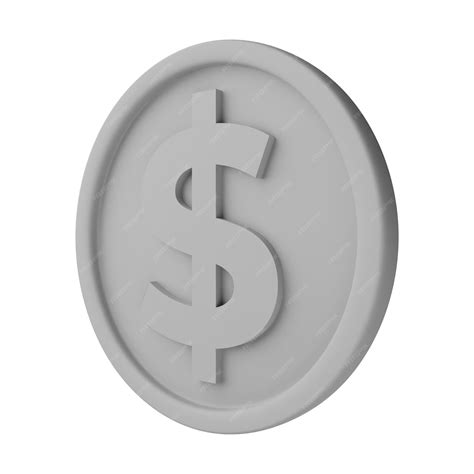 Premium Photo | Silver coin dollar 3d illustration isolated in white background