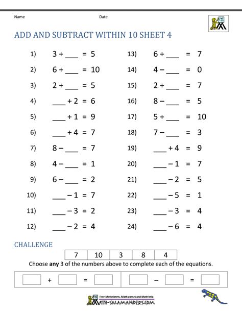 First Grade Addition And Subtraction Facts To 12 Worksheets Library