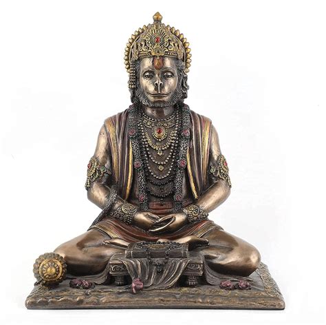 Buy Badgoti Handicrafts Copper Handmade Meditating Hanuman Ji Sculpture