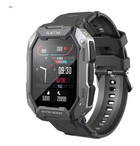 Smartwatch Satm IP68 Water Resistent Sport 18mm Caja 20mm Negra Malla