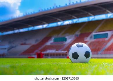 Soccer Ball Soccer Field Athletics Stadium Stock Photo 1201713565 ...