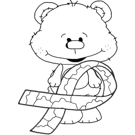 Desenhos de Urso e Símbolo do Autismo para Colorir e Imprimir - Colorir ...