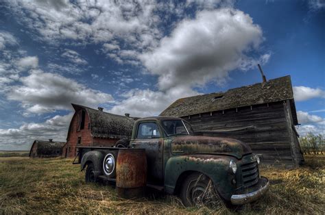 Wallpaper Old Car Abandoned Sky Vehicle Farm Canada Nikon