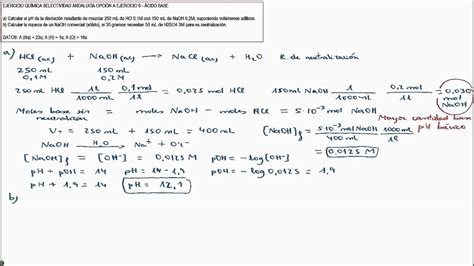 Química Selectividad Andalucía Junio 2014 6a Reacción De Neutralización