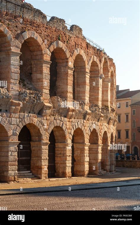 The Verona Arena Arena Di Verona Is A Roman Amphitheatre In Piazza