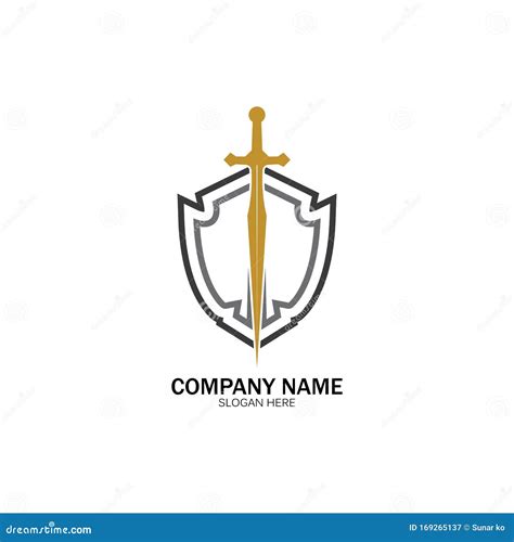 Shield and Sword Logo Icon Design Template.Guardian Icon Stock ...