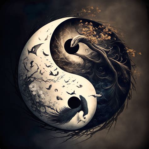 Abstract Yin Yang Digital Art 8k Download Etsy