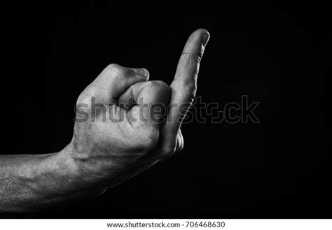 Mans Hand Shows Indecent Gesture Fuck Stock Photo Shutterstock