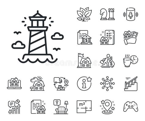 Lighthouse Line Icon Beacon Tower Sign Searchlight Floor Plan