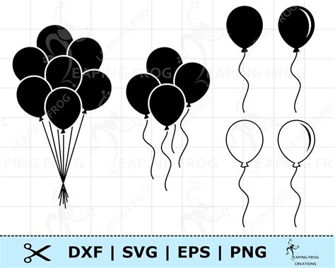 Balloons SVG Balloons DXF PNG Eps Cricut Cut Files Silhouette