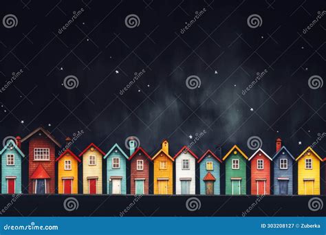 Colorful Wooden Model Houses Stock Illustration - Illustration of magic ...