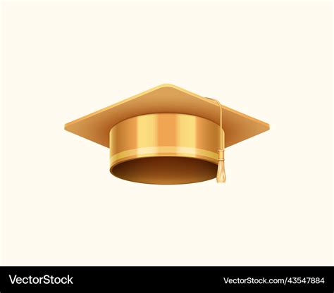 Golden graduation cap college high school Vector Image