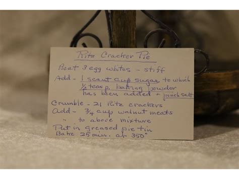 Ritz Cracker Pie (VRP 400) | Vintage Recipe Project