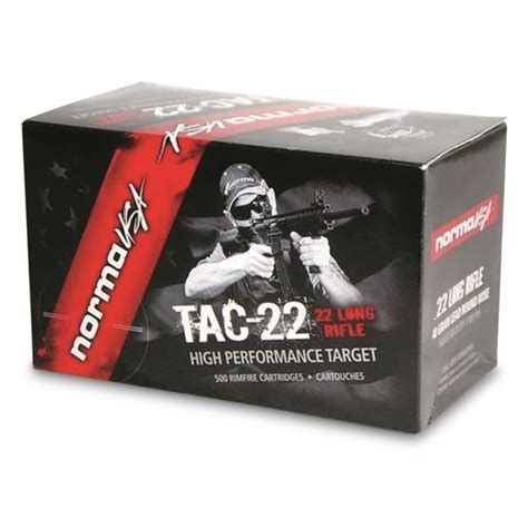 Norma 22 Lr 40 Gr Lead Round Nose Lrn Tac 22 500 Ct 2318716 Lax Ammunition