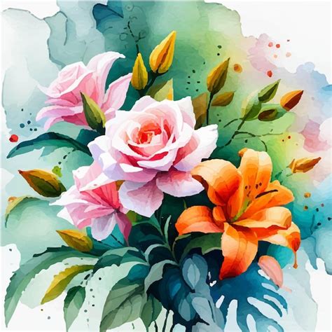 Desenho De Padr O De Flores De Inverno Em Aquarela Vetor Premium