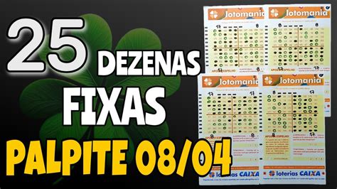 Palpite Dezenas Fixas Para Lotomania Do Concurso Loteria